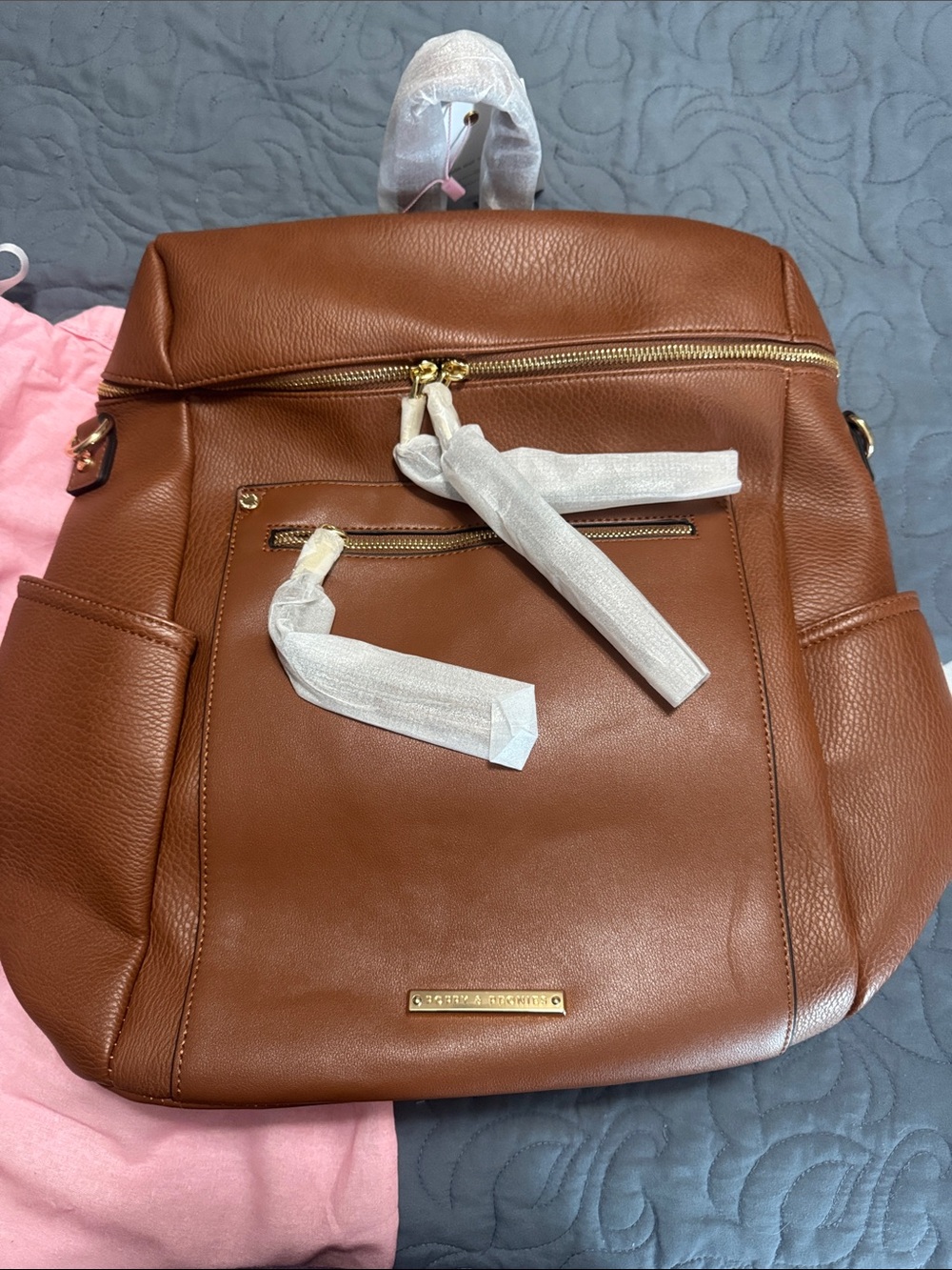 Poppy commuter Leather Backpack Tote